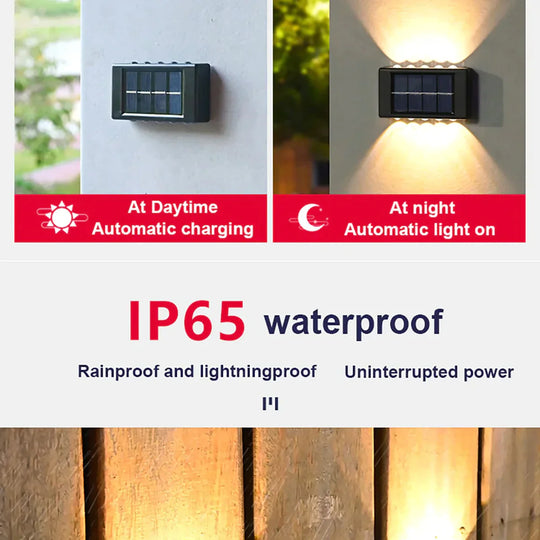 Solar Wall Lamp Outdoor Waterproof Up And Down Luminous Lighting Lamps