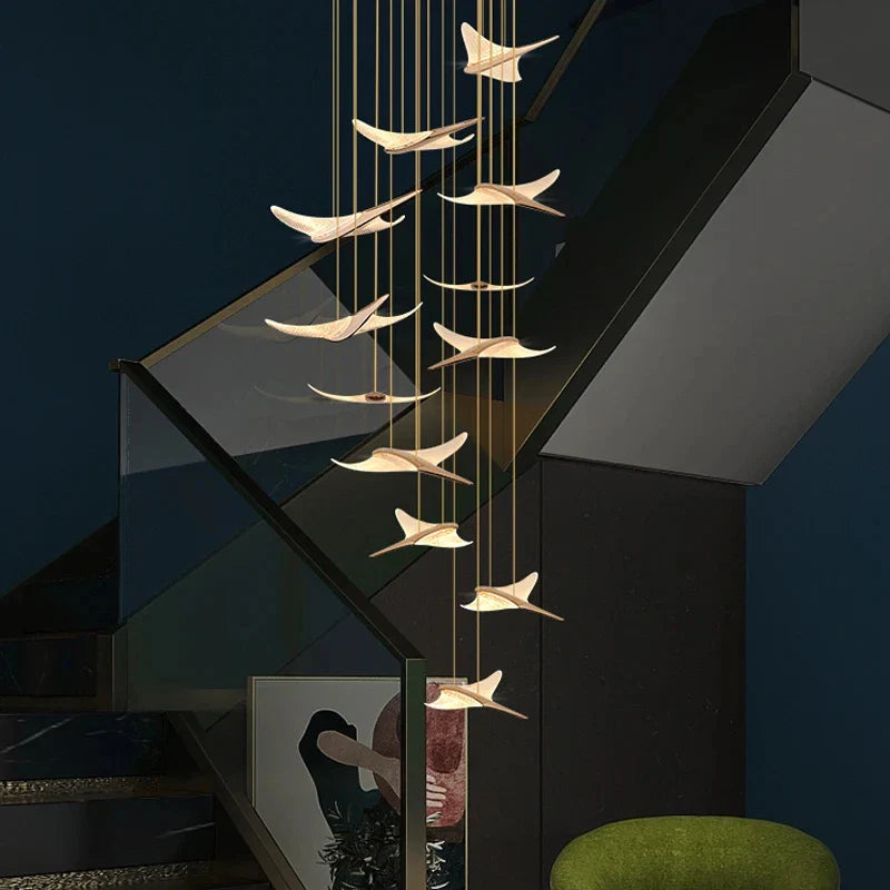 Solviera Branch Staircase Chandelier – Luxury LED Statement Light