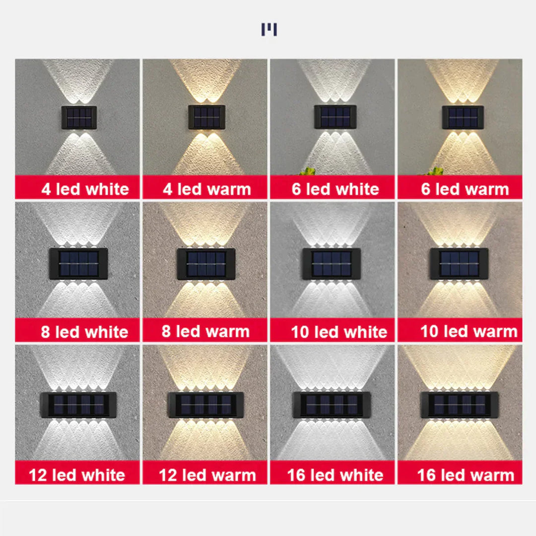 Solar Wall Lamp Outdoor Waterproof Up And Down Luminous Lighting Lamps