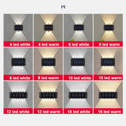 Solar Wall Lamp Outdoor Waterproof Up And Down Luminous Lighting Lamps