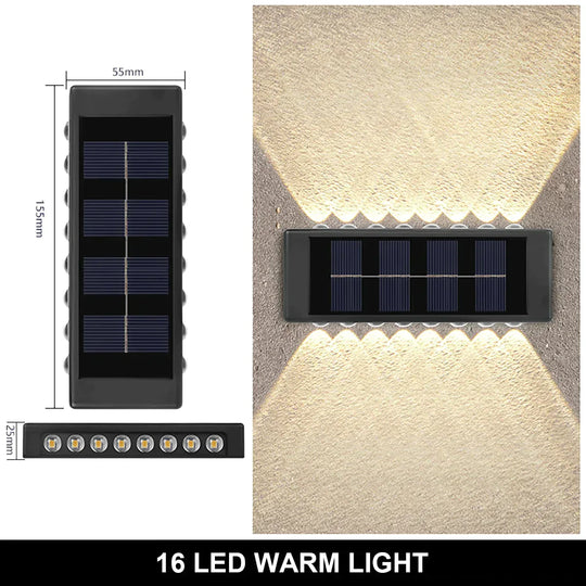 Solar Wall Lamp Outdoor Waterproof Up And Down Luminous Lighting Lamps