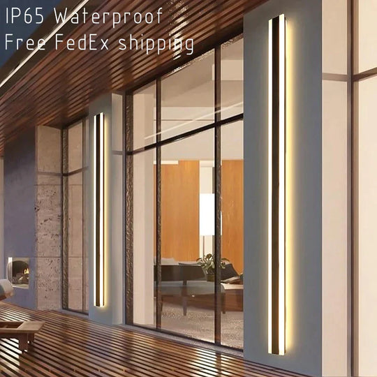Waterproof Outdoor Wall Lamp Led Long Aluminum Light Garden Villa Porch Sconce Lamps