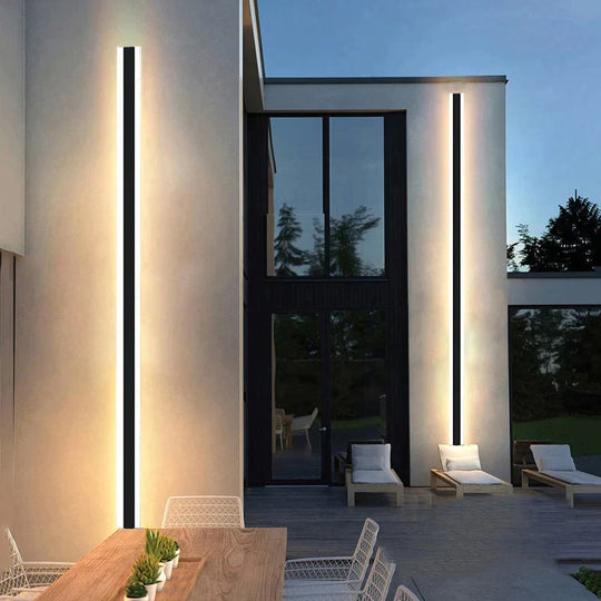 Waterproof Outdoor Wall Lamp Led Long Aluminum Light Garden Villa Porch Sconce Lamps