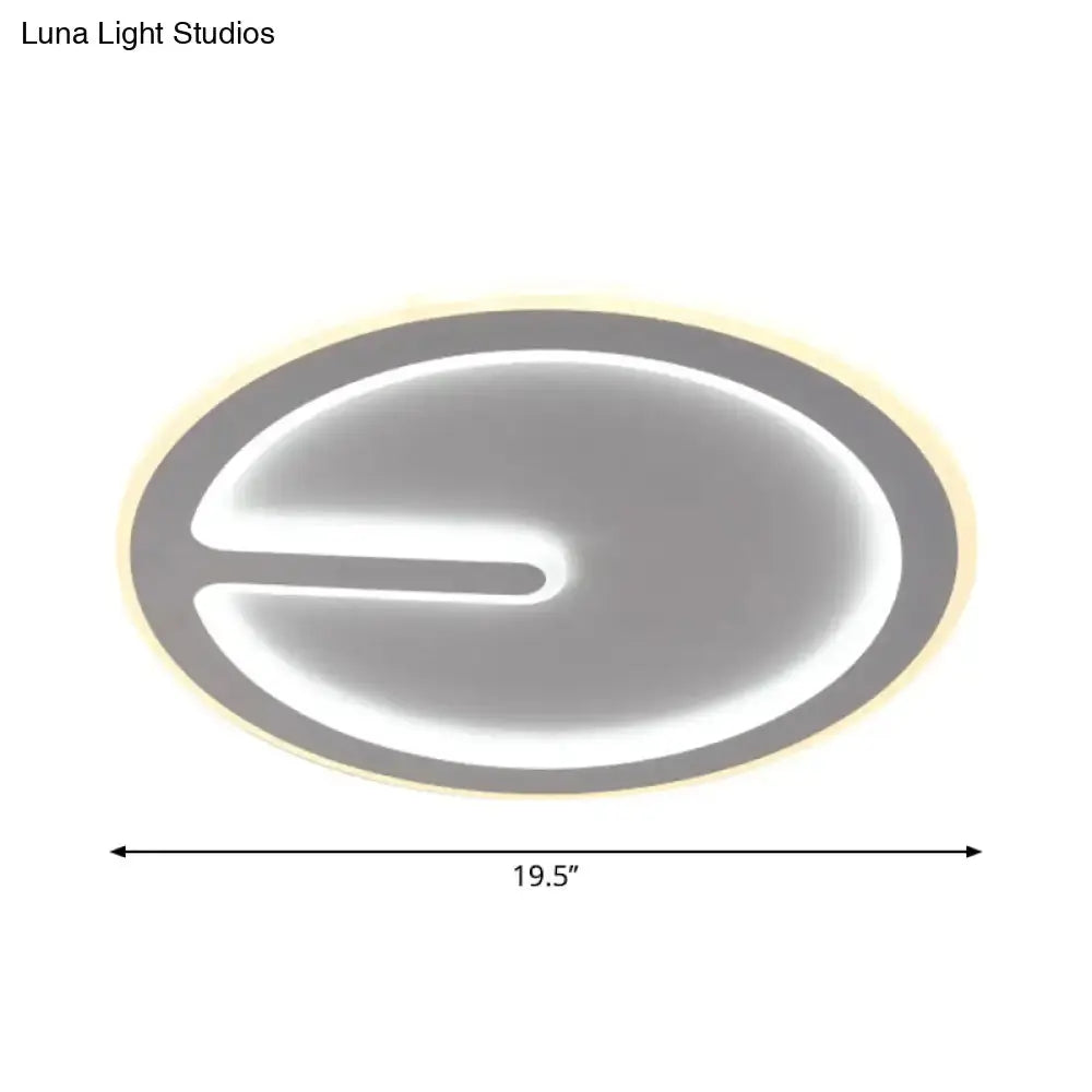 Acrylic Flush-Mount Led Clock Ceiling Light For Bedroom - Simplicity White With Warm/White