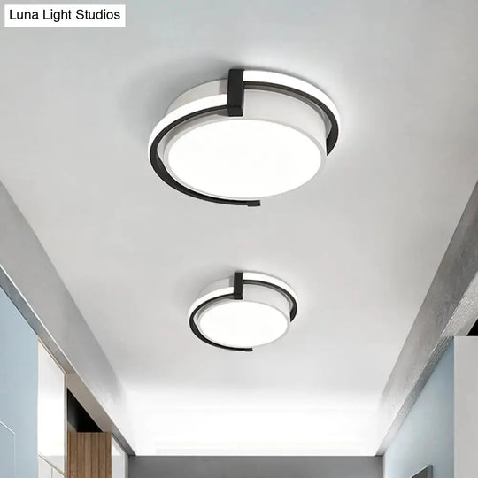 Dorm Room Led Flushmount Ceiling Light With Minimalist Design And Acrylic Shade (Grey/White) -
