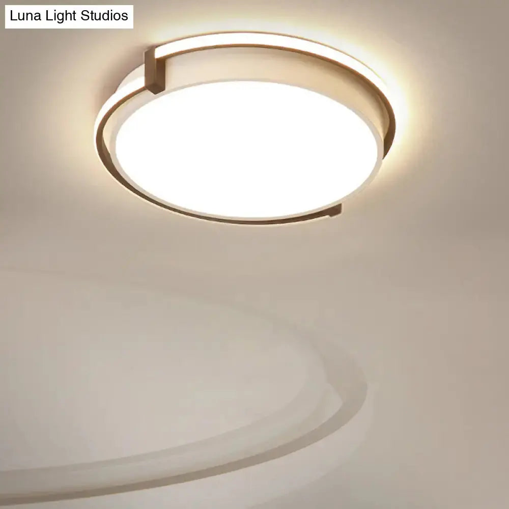 Dorm Room Led Flushmount Ceiling Light With Minimalist Design And Acrylic Shade (Grey/White) -