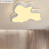 Abstract Flush Light - 16’/19.5’/23.5’ Width Black/White Shade Led Contemporary Mount In Warm/White