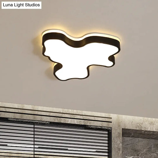 Abstract Flush Light - 16’/19.5’/23.5’ Width Black/White Shade Led Contemporary Mount In Warm/White