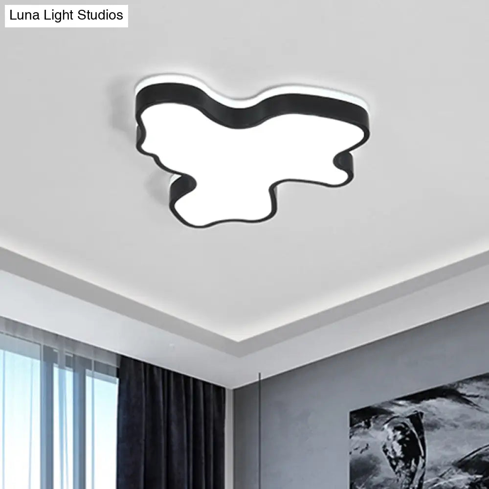 Abstract Flush Light - 16’/19.5’/23.5’ Width Black/White Shade Led Contemporary Mount In Warm/White