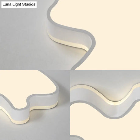 Abstract Flush Light - 16’/19.5’/23.5’ Width Black/White Shade Led Contemporary Mount In Warm/White