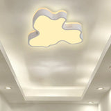 Abstract Flush Light - 16’/19.5’/23.5’ Width Black/White Shade Led Contemporary Mount In