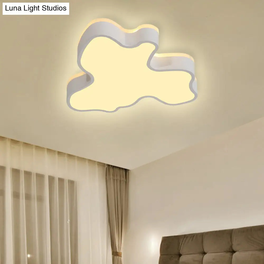Abstract Flush Light - 16/19.5/23.5 Width Black/White Shade Led Contemporary Mount In Warm/White