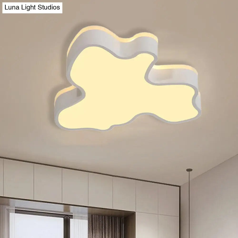 Abstract Flush Light - 16/19.5/23.5 Width Black/White Shade Led Contemporary Mount In Warm/White
