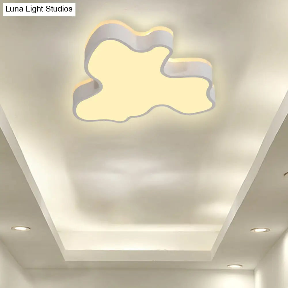 Abstract Flush Light - 16/19.5/23.5 Width Black/White Shade Led Contemporary Mount In Warm/White