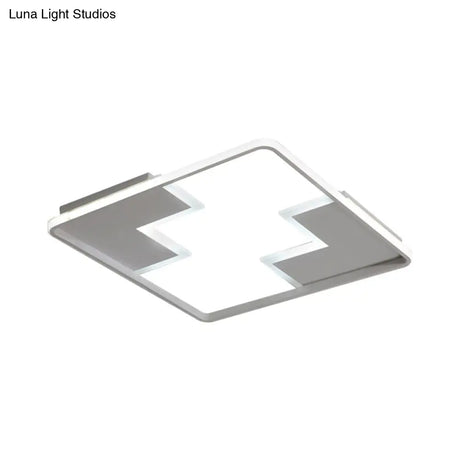 Acrylic Block Led Flush Ceiling Light Fixture - Simplicity Design 19’/23’/27.5’ Wide