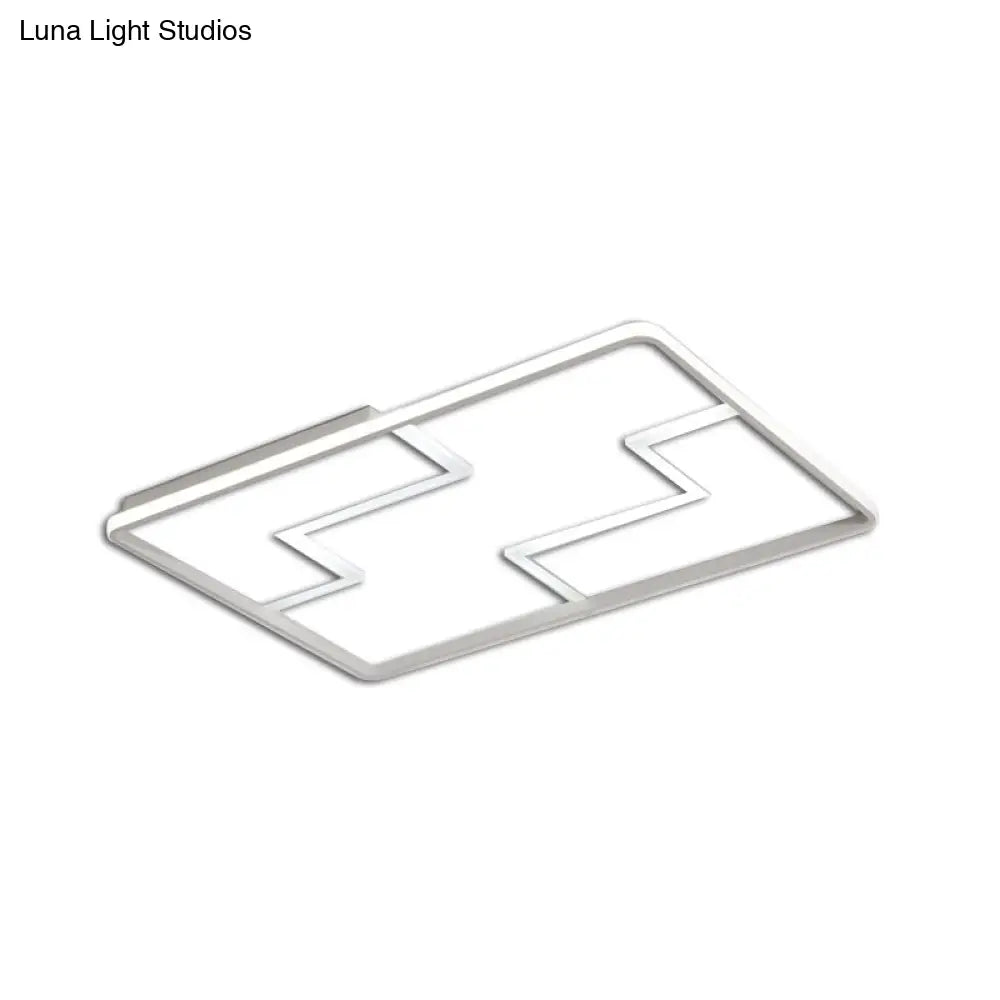 Acrylic Block Led Flush Ceiling Light Fixture - Simplicity Design 19’/23’/27.5’ Wide
