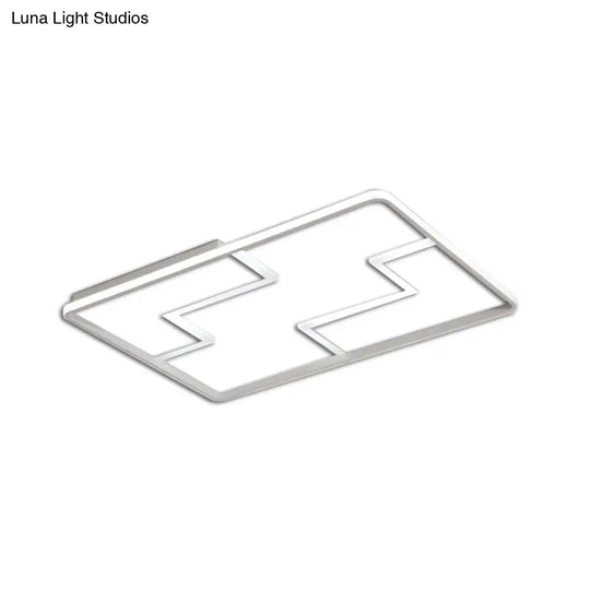 Acrylic Block Led Flush Ceiling Light Fixture - Simplicity Design 19’/23’/27.5’ Wide