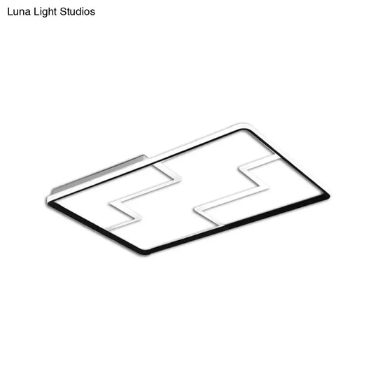 Acrylic Block Led Flush Ceiling Light Fixture - Simplicity Design 19’/23’/27.5’ Wide