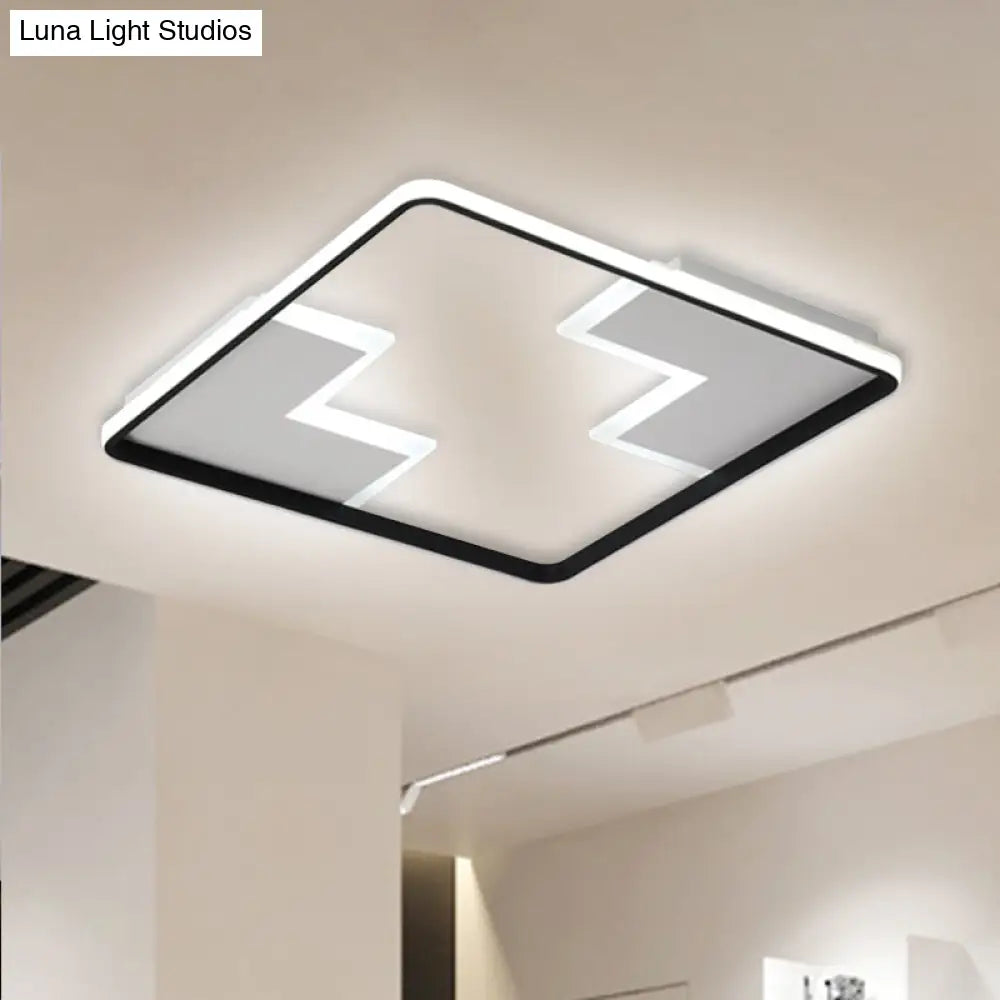 Acrylic Block Led Flush Ceiling Light Fixture - Simplicity Design 19’/23’/27.5’ Wide