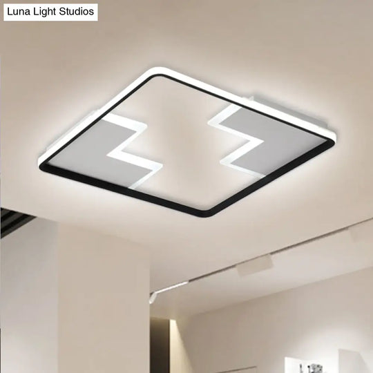 Acrylic Block Led Flush Ceiling Light Fixture - Simplicity Design 19’/23’/27.5’ Wide