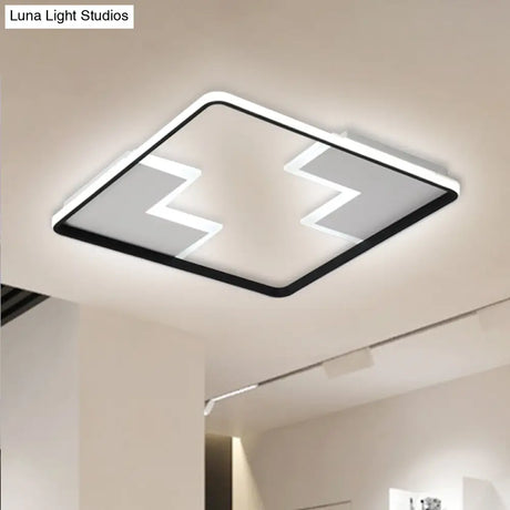 Acrylic Block Led Flush Ceiling Light Fixture - Simplicity Design 19’/23’/27.5’ Wide
