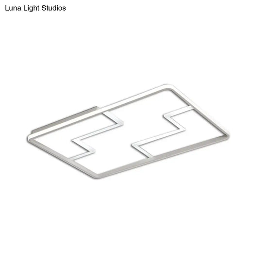 Acrylic Block Led Flush Ceiling Light Fixture - Simplicity Design 19/23/27.5 Wide White/Black
