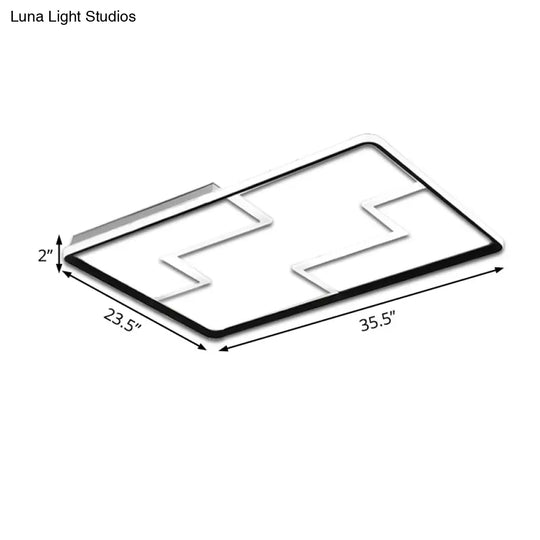 Acrylic Block Led Flush Ceiling Light Fixture - Simplicity Design 19’/23’/27.5’ Wide