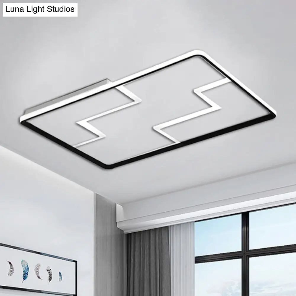 Acrylic Block Led Flush Ceiling Light Fixture - Simplicity Design 19’/23’/27.5’ Wide