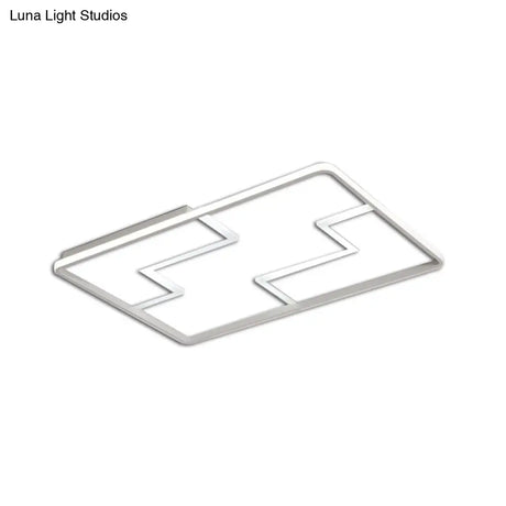 Acrylic Block Led Flush Ceiling Light Fixture - Simplicity Design 19’/23’/27.5’ Wide