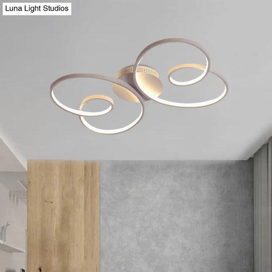 Acrylic Butterfly Led Flush Mount Spotlight: Minimalistic Black/White Ceiling Light White