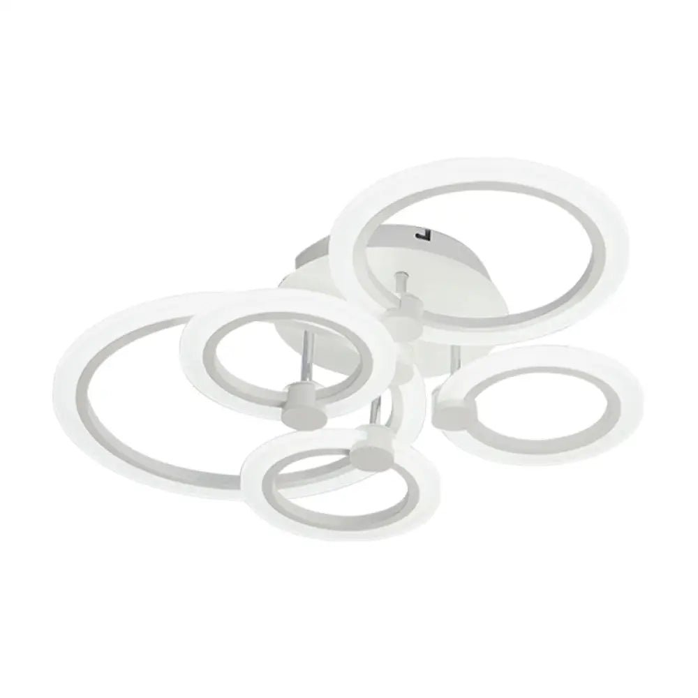 Acrylic Flush Ceiling Light With Multi - Tiered Led And Warm/White/Natural - Available In 3/5/7