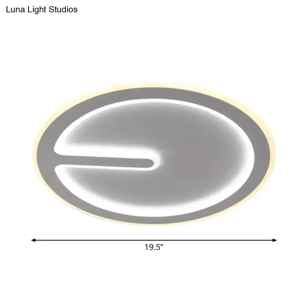 Acrylic Flush-Mount Led Clock Ceiling Light For Bedroom - Simplicity White With Warm/White