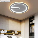 Acrylic Flush-Mount Led Clock Ceiling Light For Bedroom - Simplicity White With Warm/White