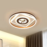 Acrylic Geometric Ceiling Mounted Light - 16’/19.5’ Wide Modern Coffee Led Flush In White
