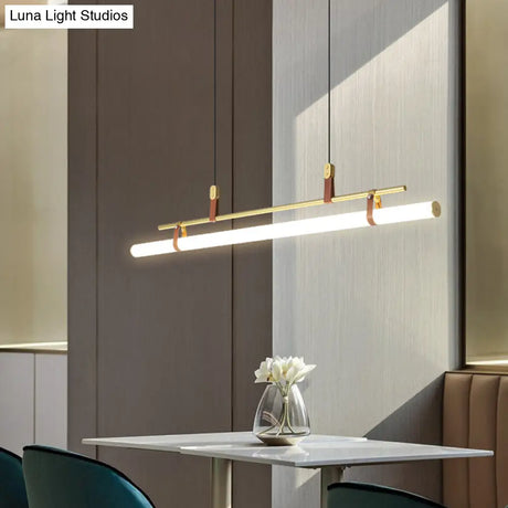 Acrylic Island Pendant Light: Sleek Pole Design With Led: Perfect For Dining Room