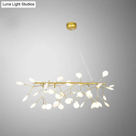 Acrylic Leaf-Shaped Led Hanging Light Fixture For Dining Room - Modern Island Lighting