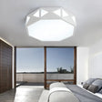 Acrylic Led Ceiling Lamp For Kindergarten - White Octagon Mount Light