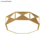 Acrylic Led Ceiling Lamp For Kindergarten - White Octagon Mount Light
