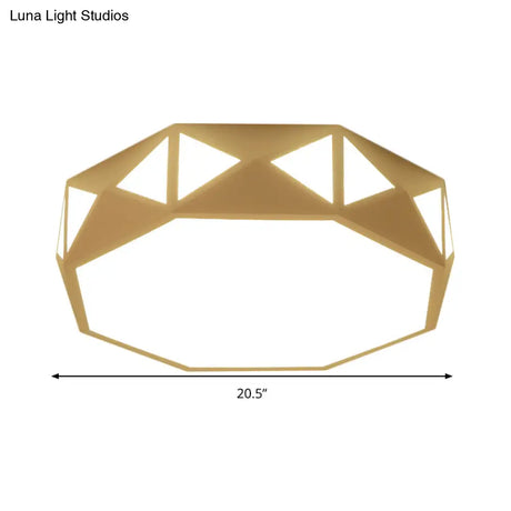 Acrylic Led Ceiling Lamp For Kindergarten - White Octagon Mount Light