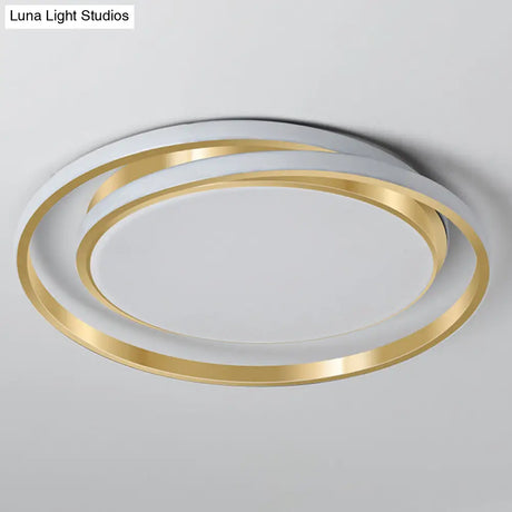 Acrylic Led Ceiling Lamp In Brushed Gold - Simple Style Flush Mount For Bedroom