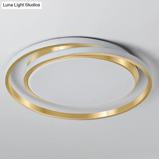 Acrylic Led Ceiling Lamp In Brushed Gold - Simple Style Flush Mount For Bedroom