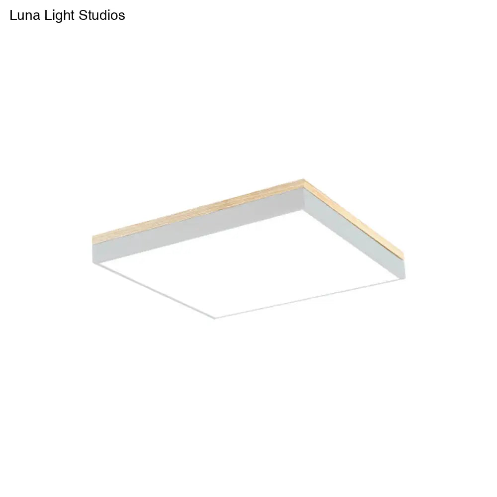 Acrylic Led Ceiling Light For Baby Room & Hallway - Macaron Loft Square Flush Lamp