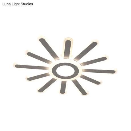 Acrylic Led Flush Mount Ceiling Light – Sun-Like Simplicity 19.5’/23.5’ Wide White - Warm/White
