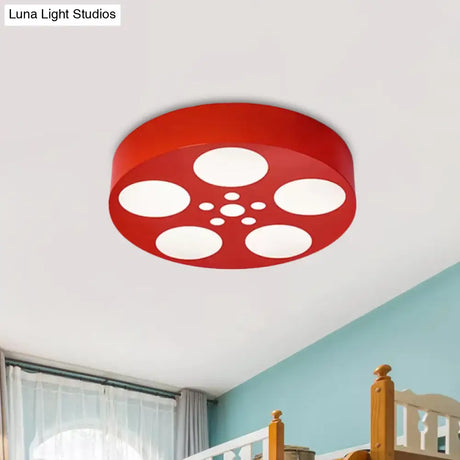 Acrylic LED Kids Flush Mount Lighting in Vibrant Red/Yellow/Blue – Rounded Nursery Room Fixture -  Luna Light Studios