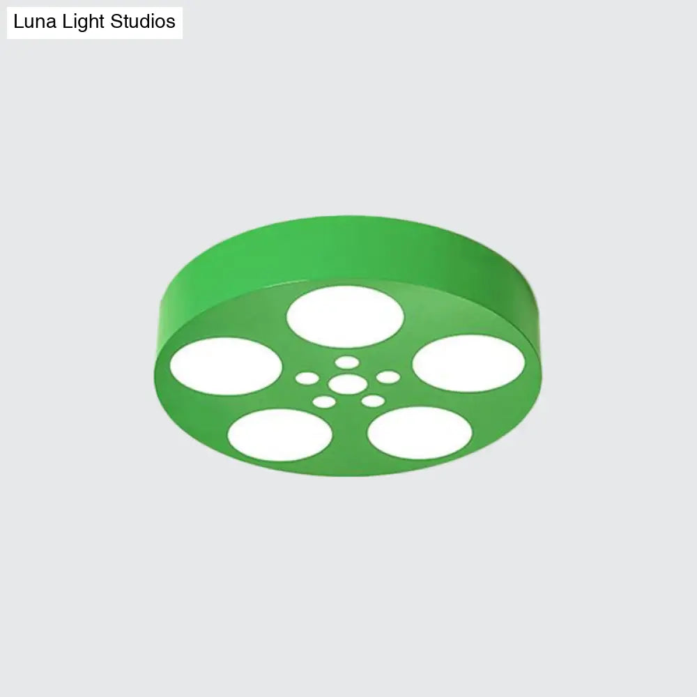 Acrylic LED Kids Flush Mount Lighting in Vibrant Red/Yellow/Blue – Rounded Nursery Room Fixture -  Luna Light Studios