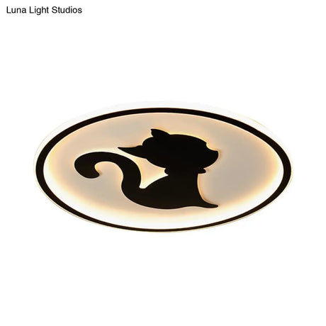 Acrylic Led Kitten Ceiling Fixture - Animal Inspired Light For Bedroom And Nursery