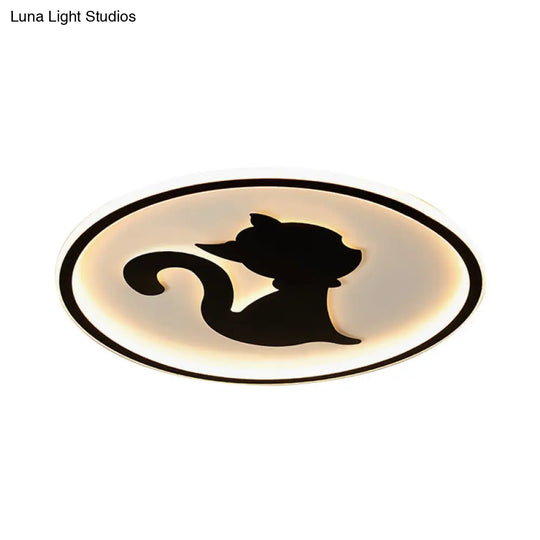 Acrylic Led Kitten Ceiling Fixture - Animal Inspired Light For Bedroom And Nursery