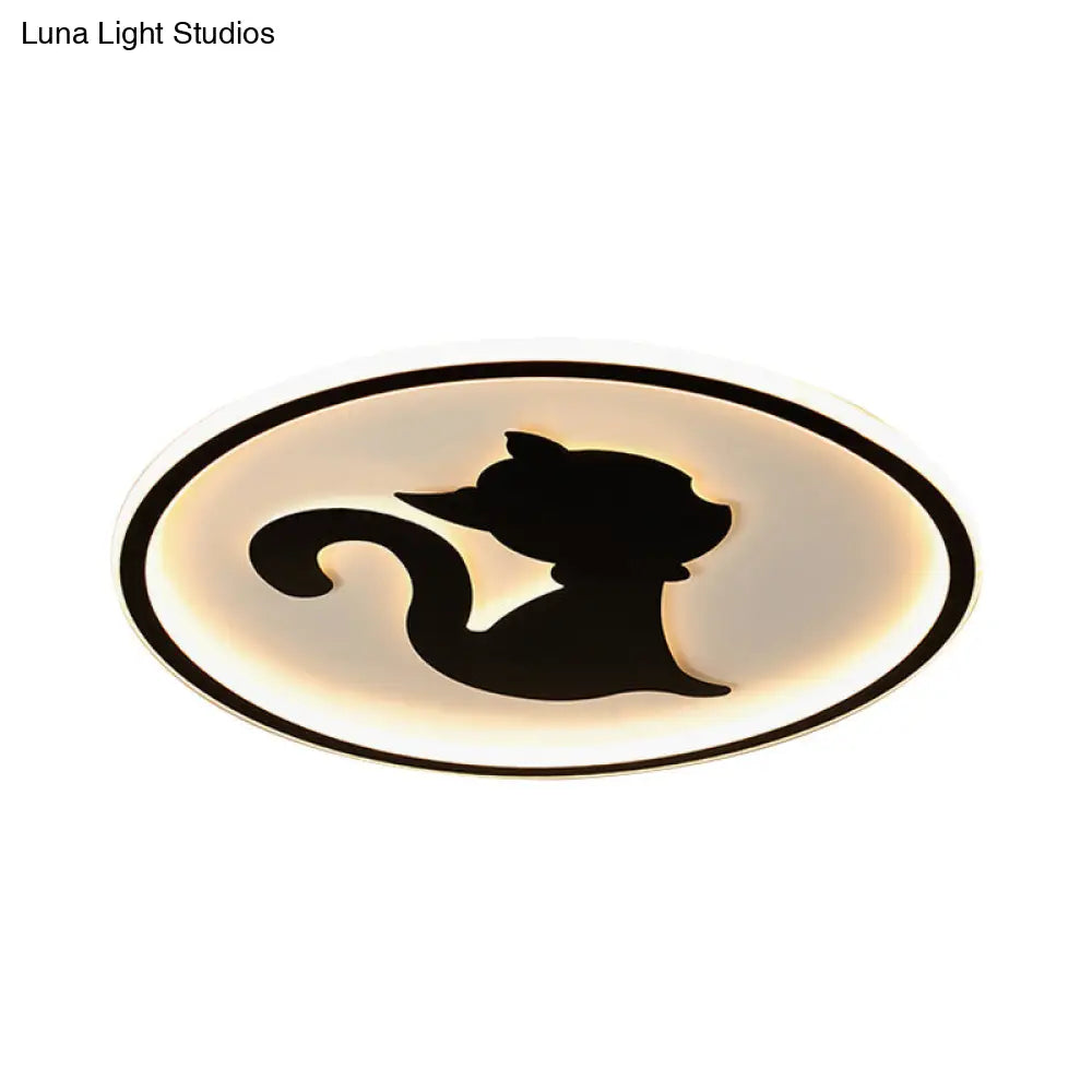Acrylic Led Kitten Ceiling Fixture - Animal Inspired Light For Bedroom And Nursery