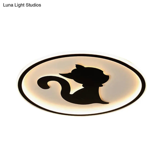 Acrylic Led Kitten Ceiling Fixture - Animal Inspired Light For Bedroom And Nursery