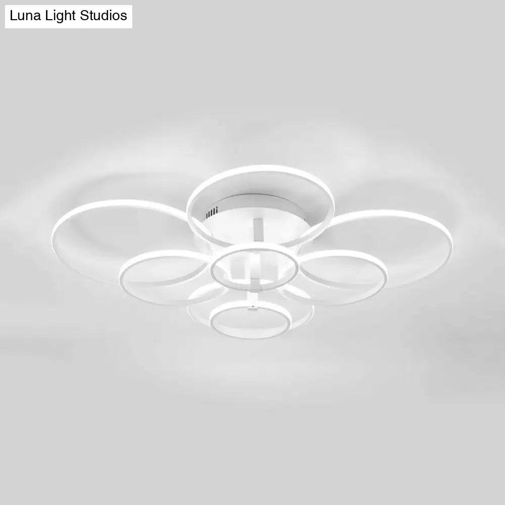 Acrylic Led Semi Flush Mount Ceiling Light In Warm/White With Simple Design - Available 4/6/8 Lights